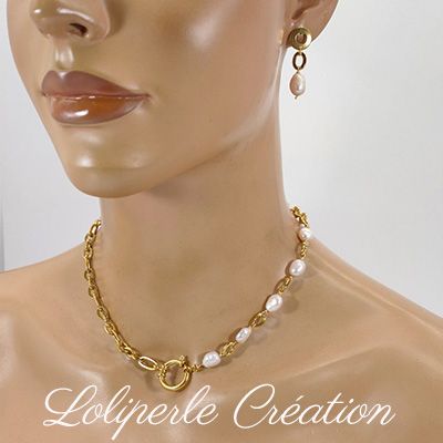 Collier original violon en cristal ambre sur chaine doré