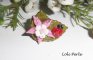 Bague originale fleur de lotus rose avec coccinelle