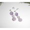 Boucles d'oreilles argent 925 rose en améthyste avec perles