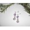 Boucles d'oreilles argent 925 rose en améthyste avec perles