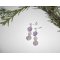 Boucles d'oreilles argent 925 rose en améthyste avec perles