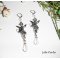 Boucles d'oreilles ange et gouttes en cristal