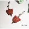 Boucles d'oreilles argent 925 papillons en agate marron et cristal