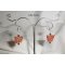 Boucles d'oreilles argent 925 papillons en agate marron et cristal