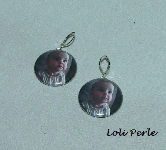 Boucles d'oreilles avec la photo de votre choix