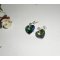 Boucles d'oreilles coeur vert en cristal de Swarovski sur clous argent 925