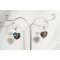 Boucles d'oreilles coeur vert en cristal de Swarovski sur clous argent 925