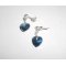 Boucles d'oreilles coeur bleu en cristal de Swarovski sur clous argent 925