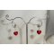 Boucles d'oreilles coeur rouge en cristal de Swarovski sur clous argent 925