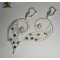 Boucles d'oreilles dentelle blanche avec cristal de Swarovski et perles