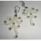 Boucles d'oreilles dentelle arabesque écrue avec cristal de Swarovski
