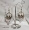 Boucles d'oreilles fleurs et pampilles avec gouttes en cristal