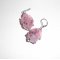 Boucles d'oreilles originales fleurettes roses avec perles et cochons en verre