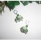 Boucles d'oreilles originales fleurettes anis avec perles en cristal vert