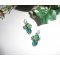 Boucles d'oreilles originales fleurettes avec perles en cristal vert