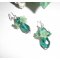 Boucles d'oreilles originales fleurettes avec perles en cristal vert