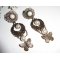 Boucles d'oreilles originales clips avec perles de verre et papillons