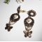 Boucles d'oreilles originales clips avec perles de verre et papillons