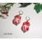 Boucles d'oreilles perles fleuries rouge avec perles en cristal