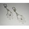 Boucles d'oreilles petits noeuds en dentelle blanche avec cristal