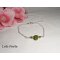 Bracelet  avec rose verte avec cristal de Swarovski sur argent 925