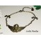 Bracelet/chaine de cheville ange avec noeuds en métal bronze