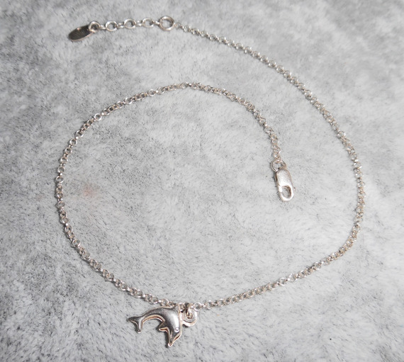 Bracelet/chaine de cheville avec dauphin sur chaine argent 925