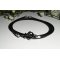 Bracelet cuir double rangs avec  ancre en acier inoxydable