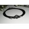 Bracelet cuir double rangs avec  ancre en acier inoxydable