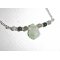 Bracelet en argent 925 avec tortue et perles en jade sur chaine