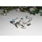 Bracelet en métal soudé avec dauphin et cristal de Swarovski bleu