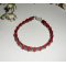 Bracelet en pierres d'hématite avec perles en cristal rouge et argent 925