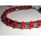 Bracelet en pierres d'hématite avec perles en cristal rouge et argent 925