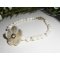 Bracelet fleur et perles de nacre sur argent 925