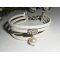 Bracelet multi-rangs en cuir blanc avec perle de culture