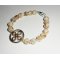 Bracelet  noeud chinois en nacre avec perles de nace sur argent 925