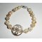 Bracelet  noeud chinois en nacre avec perles de nace sur argent 925