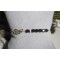 Bracelet original aile et petites perles en cristal noir sur chaine fine en argent 925