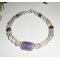 Bracelet pavé en améthyste et pierres de fluorite sur argent 925