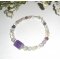 Bracelet pavé en améthyste et pierres de fluorite sur argent 925