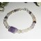 Bracelet pavé en améthyste et pierres de fluorite sur argent 925