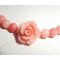 Bracelet perles et rose en corail sur fermoir argent