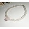 Bracelet perles et rose en quartz rose sur fermoir argent