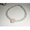 Bracelet perles et rose en quartz rose sur fermoir argent