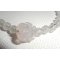 Bracelet perles et rose en quartz rose sur fermoir argent