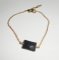 Bracelet pierre d'onyx noir sur chaine plaqué or