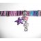 Bracelet tissus coloré avec pampilles hippocampe et étoile de mer violette