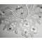 Collier de Cérémonie grande dentelle blanche motif floral et arabesque avec cristal de Swarovski sur chaine argent