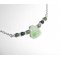 Collier original en argent 925 avec tortue et perles en jade sur chaine