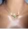 Collier original en argent 925 avec tortue et perles en jade sur chaine